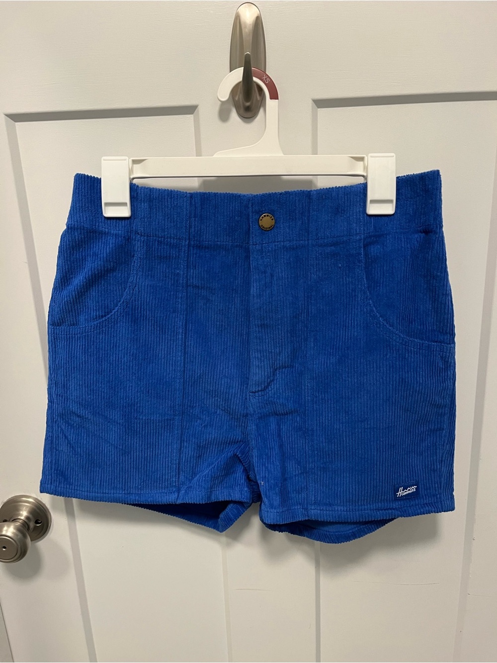 Women's Blue Corduroy Shorts